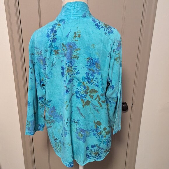 Vintage Lagenlook Open Front Top Kimono Boho CMC Coastal Grandma Festival Floral - Picture 9 of 10